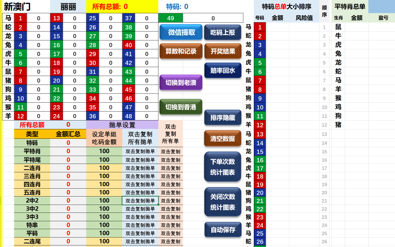 手工统计版界面截图